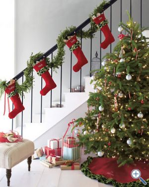 Christmas trees - mylusciouslife.com - stockings on staircase.jpg